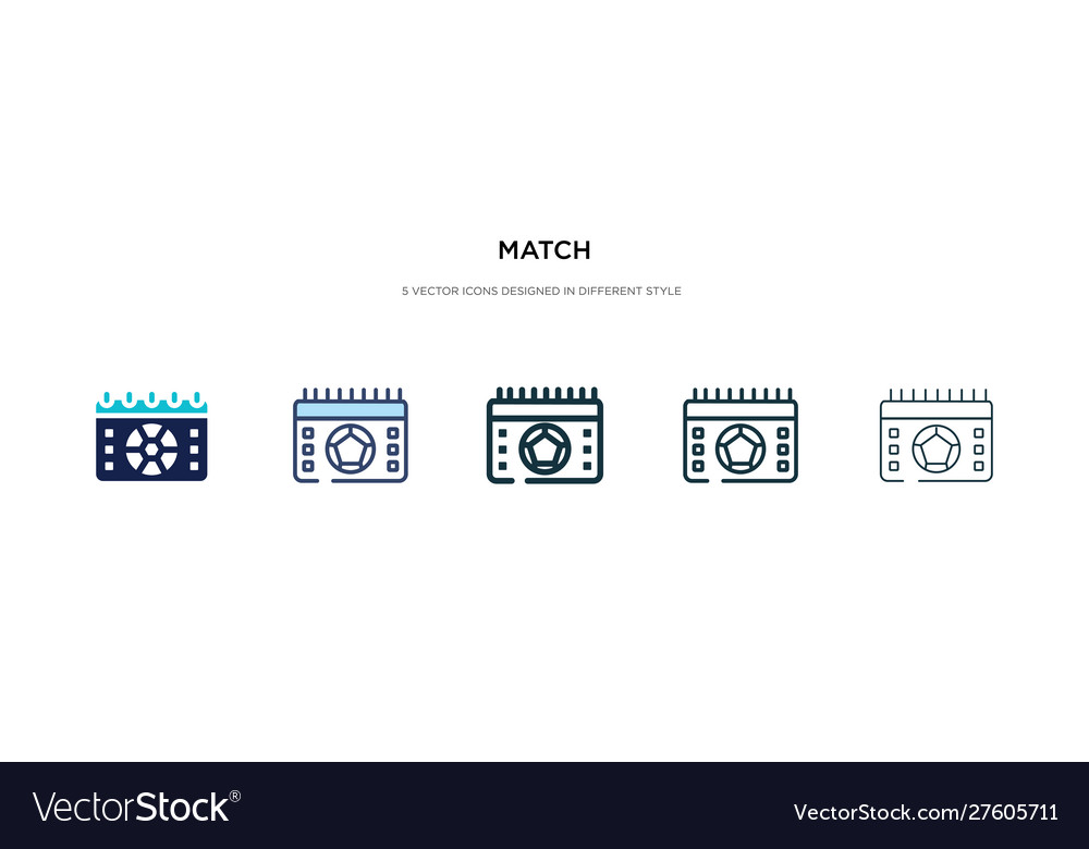 Match icon in different style two colored