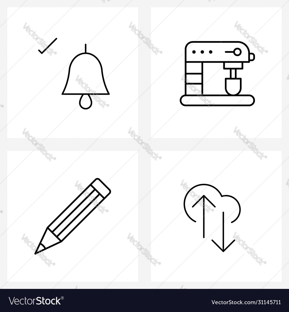 Modern line 4 simple icons alarm