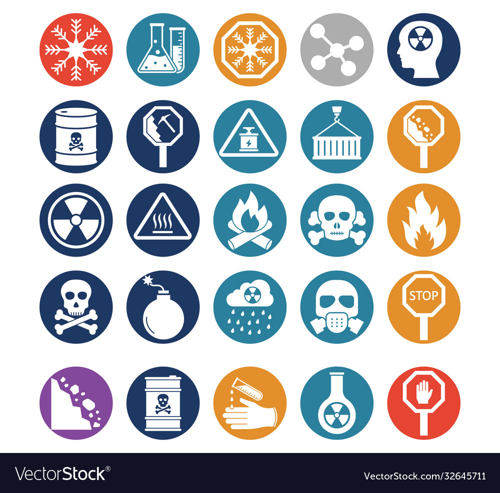 Poison Danger Symbols Icons Set Every Si Vector Image Poison Danger Symbols Icons Set Every Si Vector 32645711