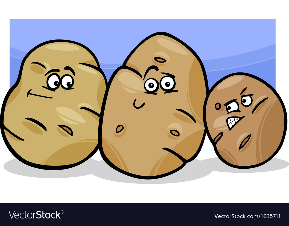 Potatoes vegetable cartoon Royalty Free Vector Image