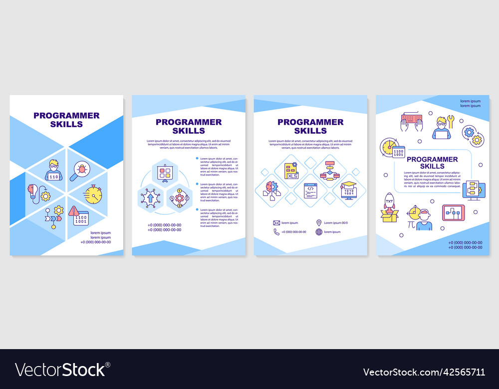Programmer skills brochure template vector image Programmer skills brochure template