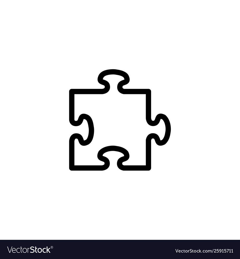 Puzzle line icon in flat style for apps ui