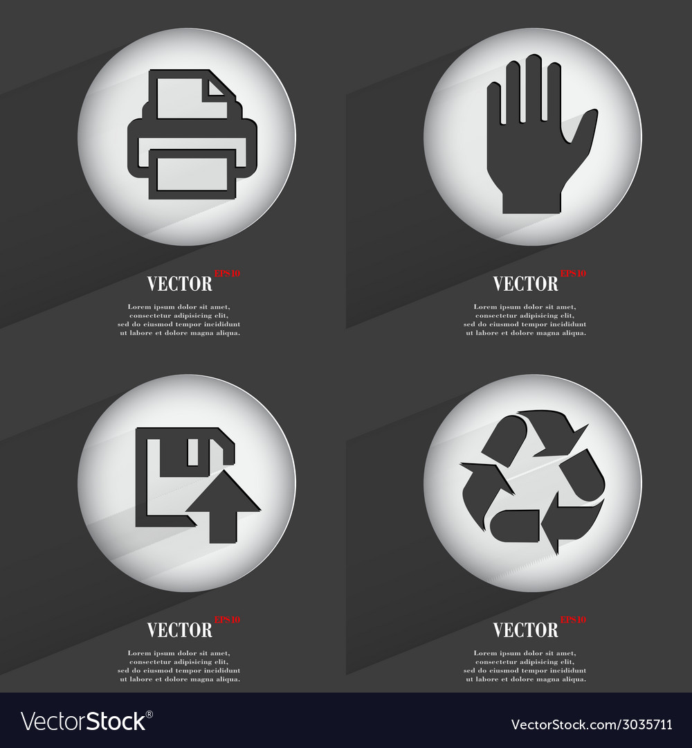 Set von einfarbigen Web-Tasten flaches Design einfach