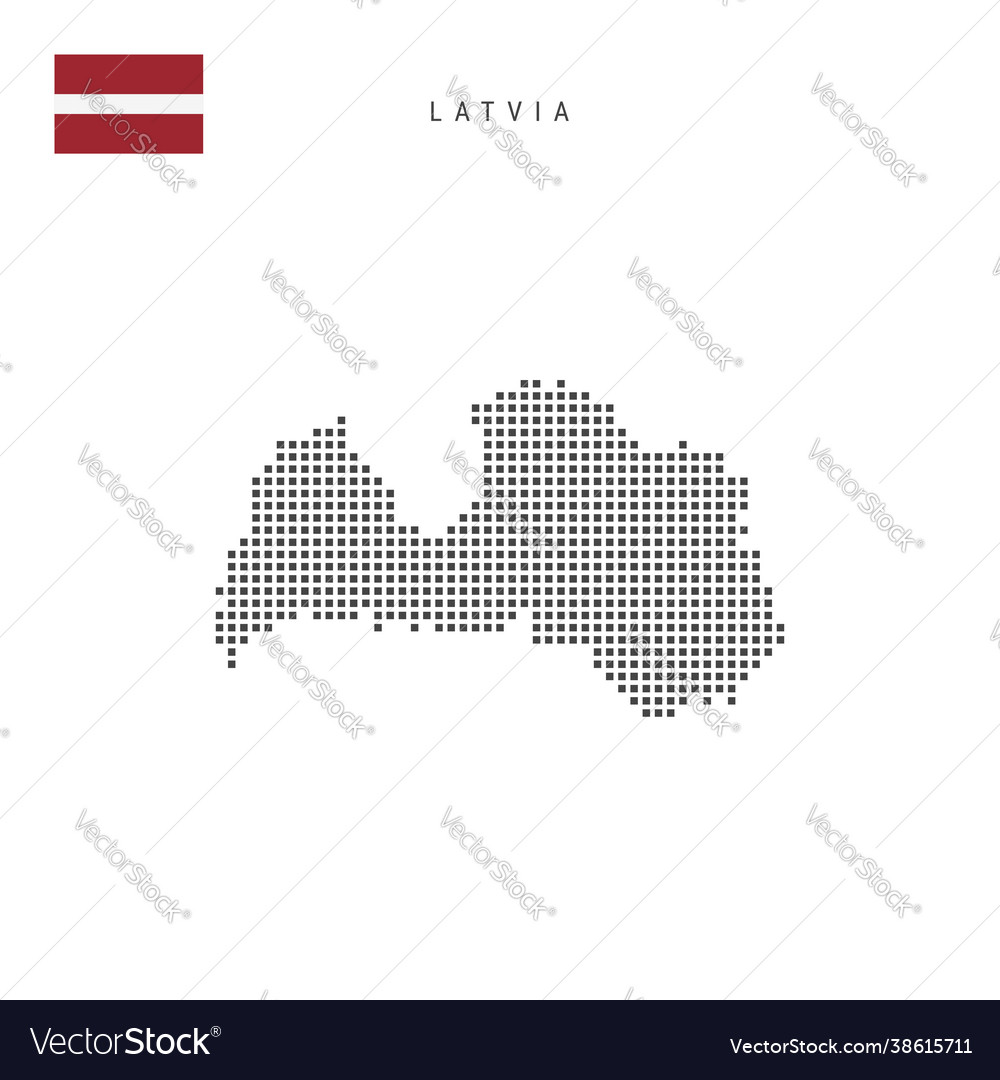 Square dots pattern map latvia latvian dotted vector image Square dots pattern map latvia latvian dotted