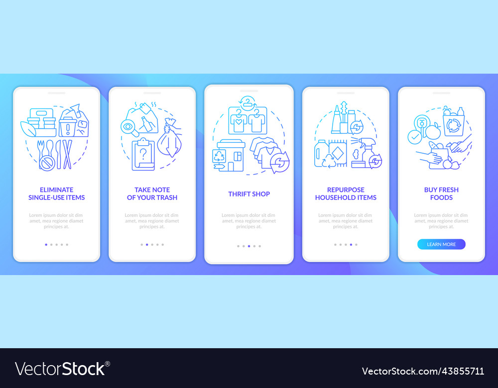 Transitioning to low waste routine blue gradient Vector Image Transitioning to low waste routine blue gradient