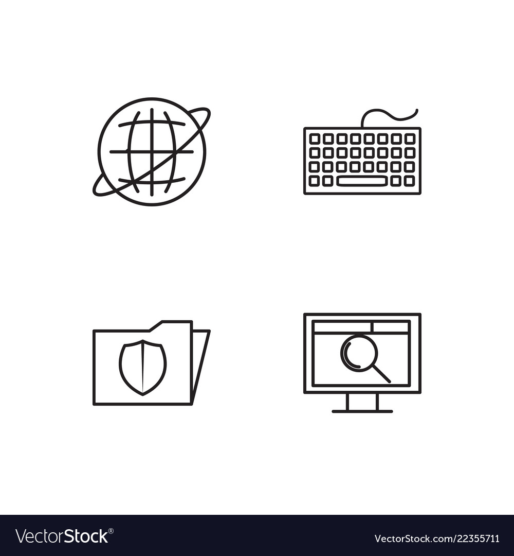 Web simple outlined icons set Vector Image Web simple outlined icons set