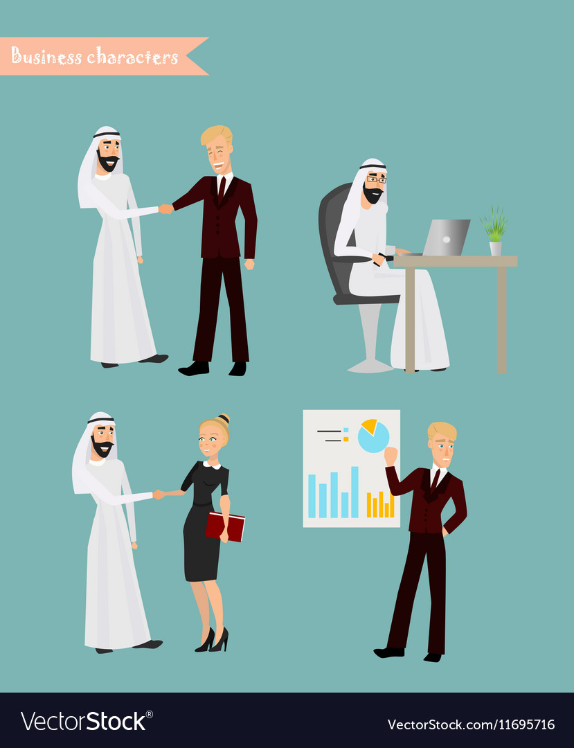 Character poses office worker Royalty Free Vector Image