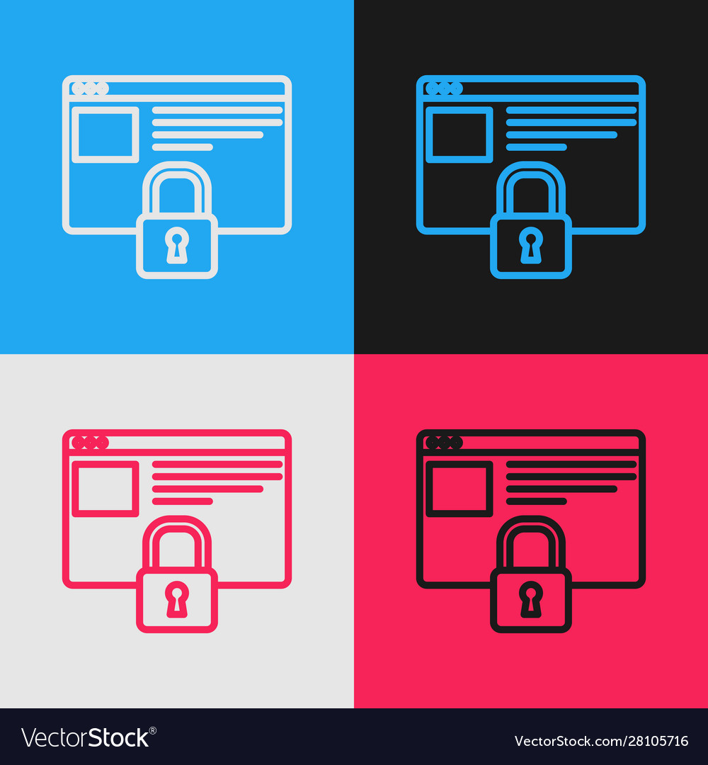 Color line secure your site with https ssl icon vector image Color line secure your site with https ssl icon