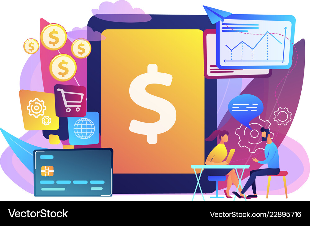 Core banking it system concept Royalty Free Vector Image