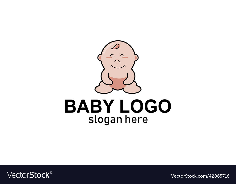 Cute baby logo template Royalty Free Vector Image