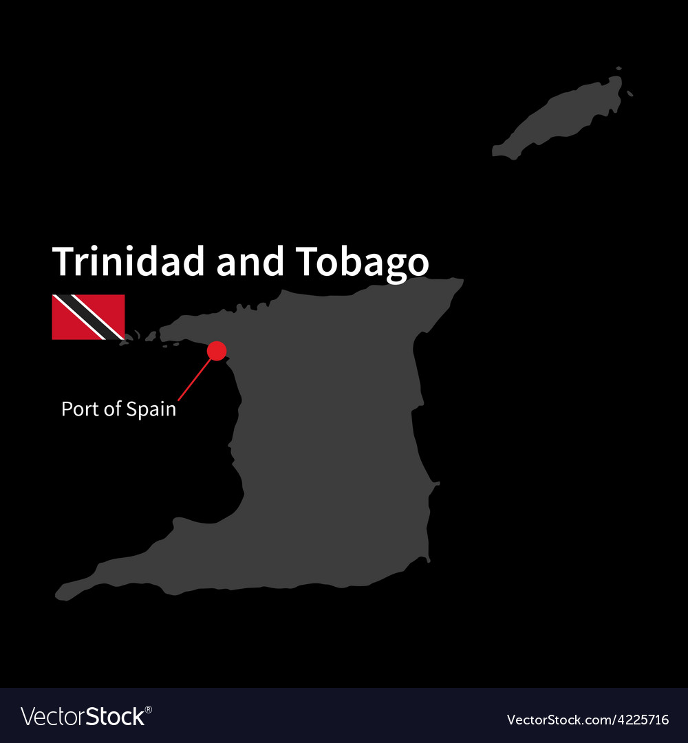 Detailed map of trinidad and tobago capital Vector Image