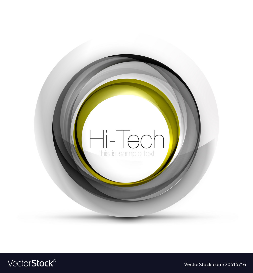 Digital techno sphere web banner button or icon