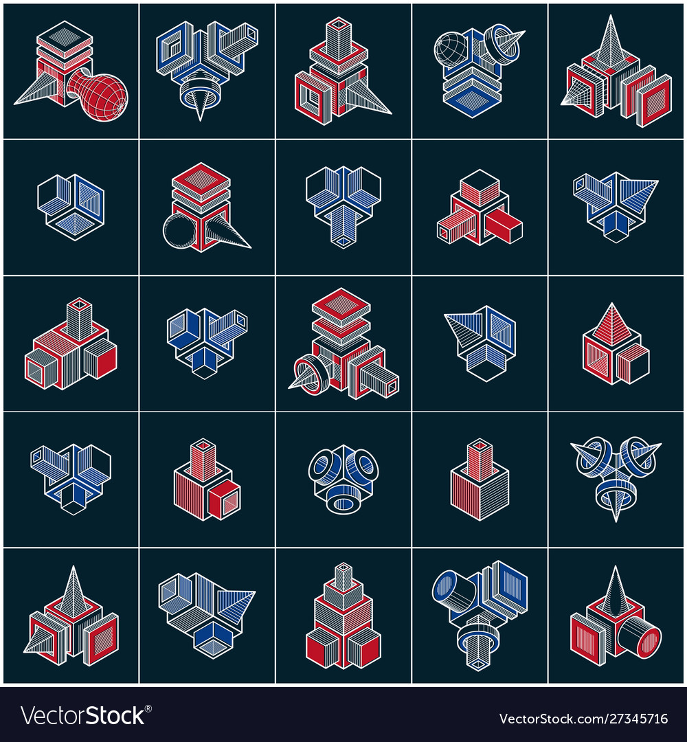 Engineering abstract geometric shapes simple set
