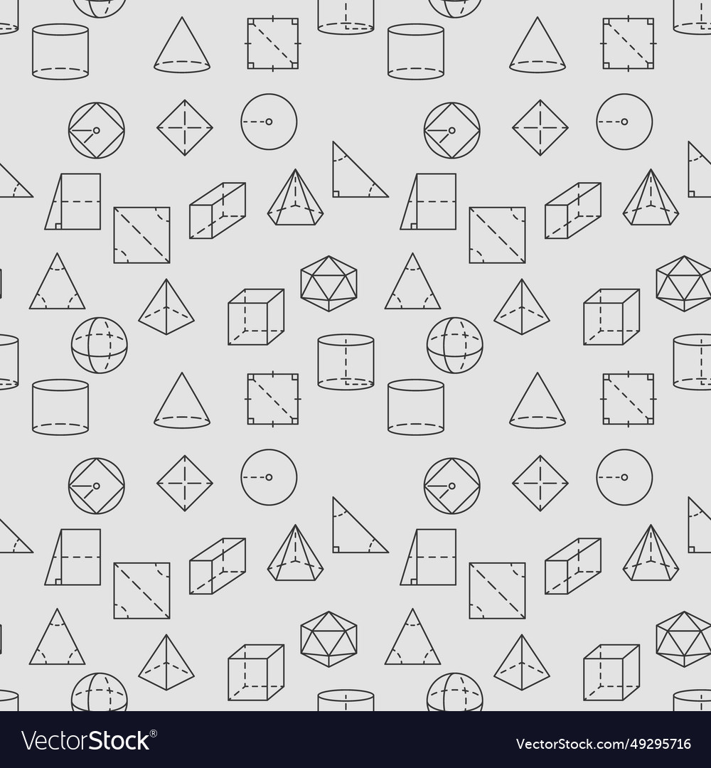 Geometry simple seamless pattern in outline style vector image Geometry simple seamless pattern in outline style