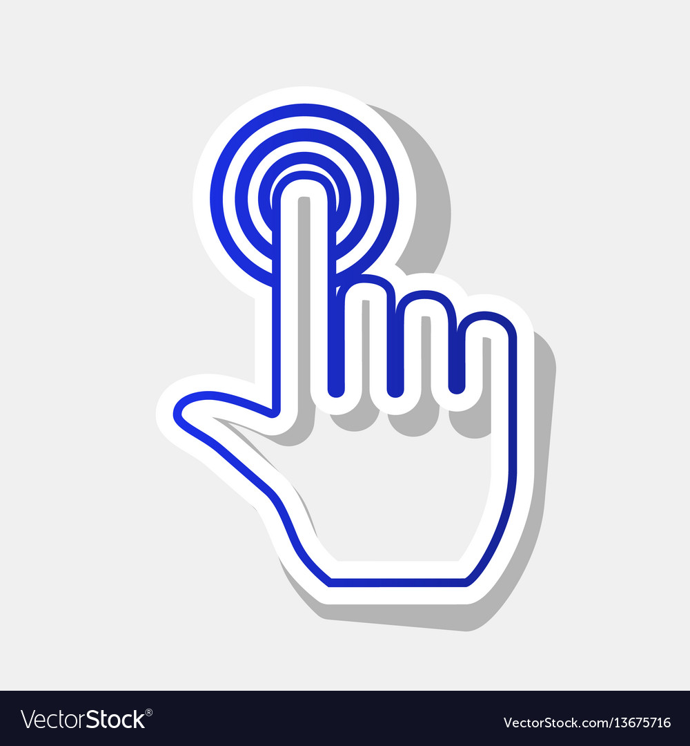 Hand click on button new year bluish icon