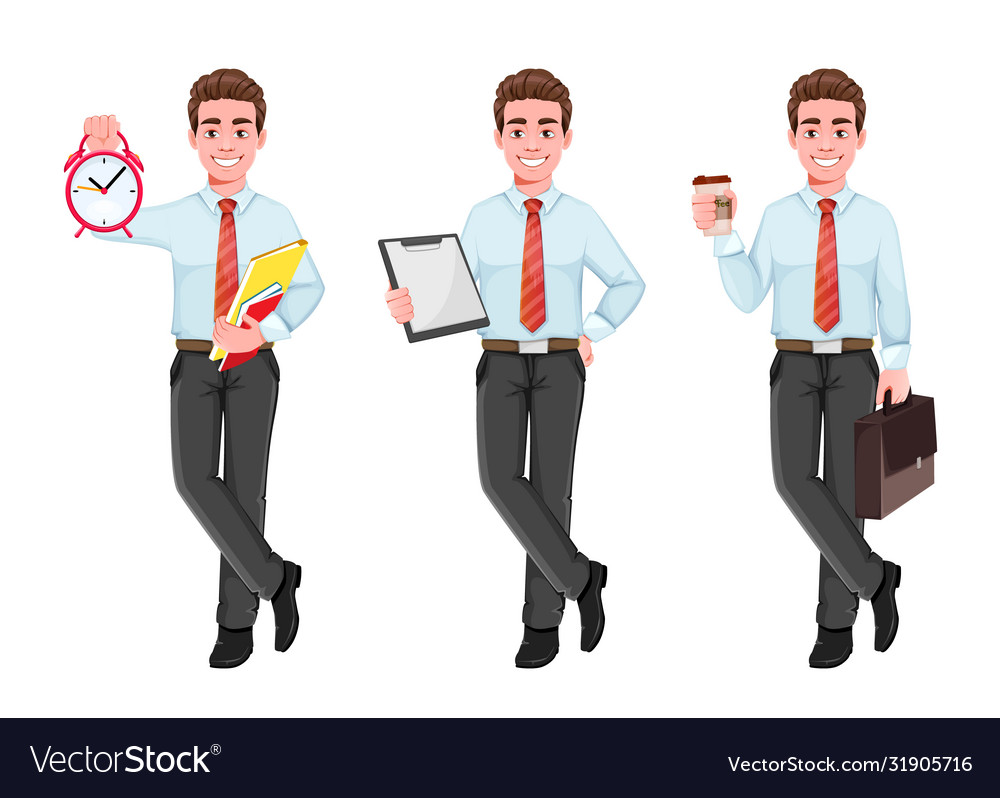 Handsome businessman in business clothes vector image Handsome businessman in business clothes