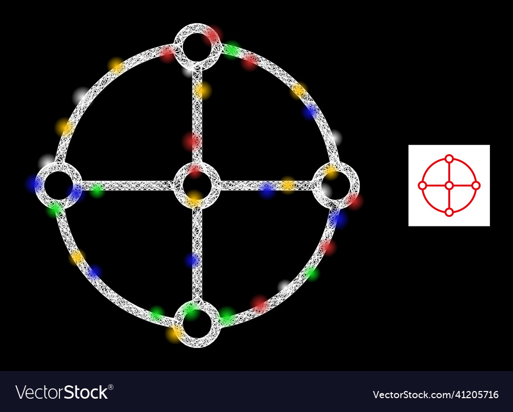 Hatched web mesh round grid structure icon vector image Hatched web mesh round grid structure icon