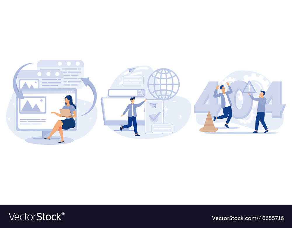 Web development concept microsite interface vector image Web development concept microsite interface