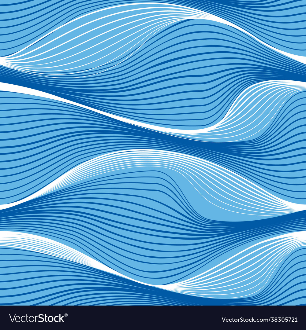 Aqua curved waves pattern vector image Aqua curved waves pattern