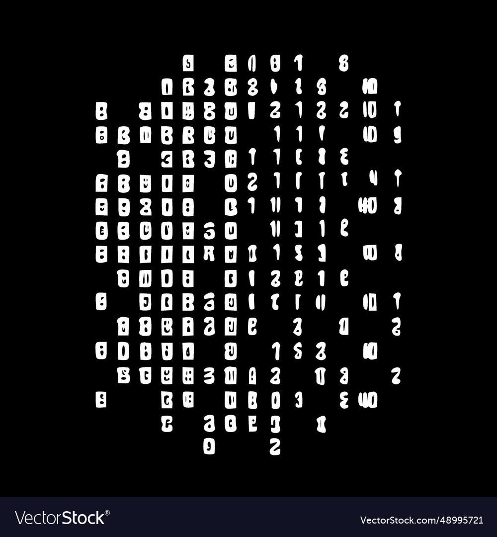 Binary code - minimalist and simple silhouette