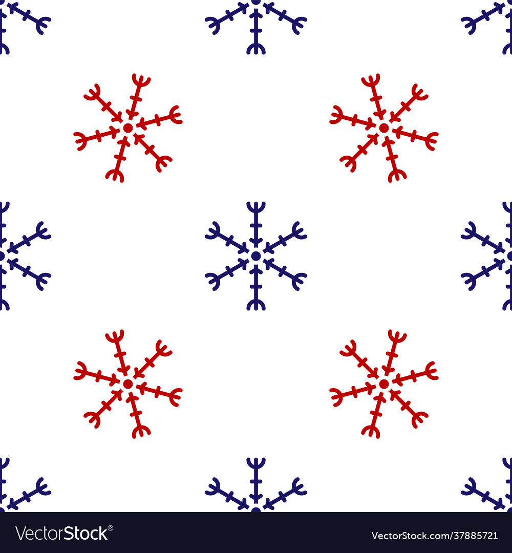 Blue and red snowflake icon isolated seamless