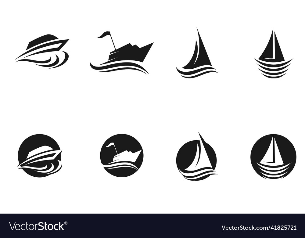 Boat ship logo and symbol icon Royalty Free Vector Image