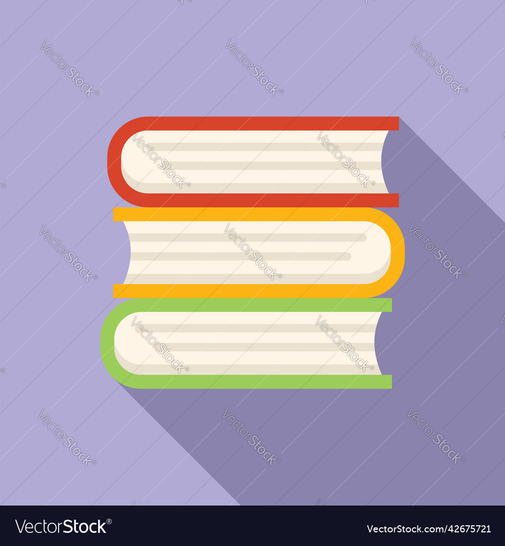 Book stack icon flat business solution Royalty Free Vector