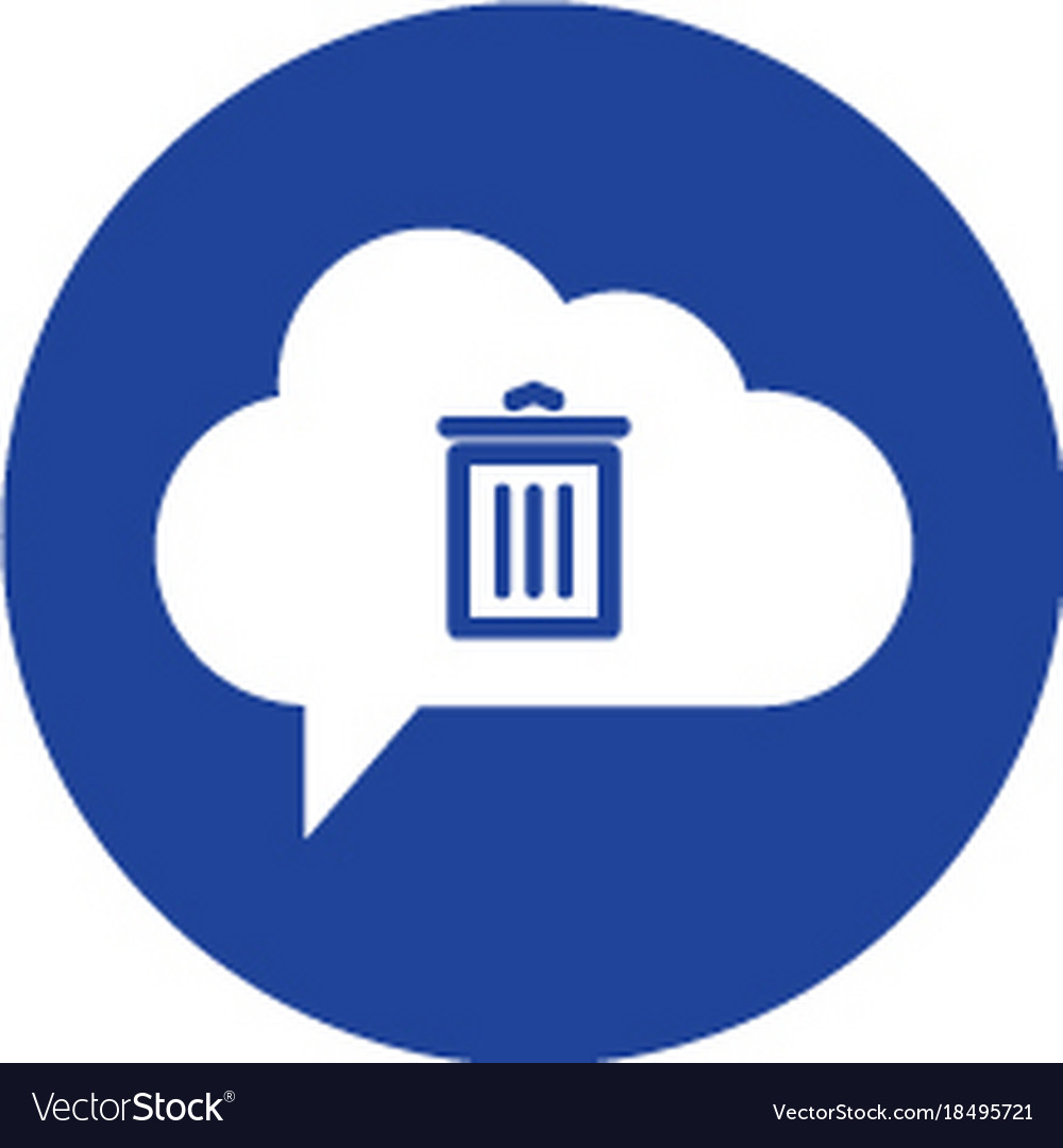 Cloud trash icon computing concept