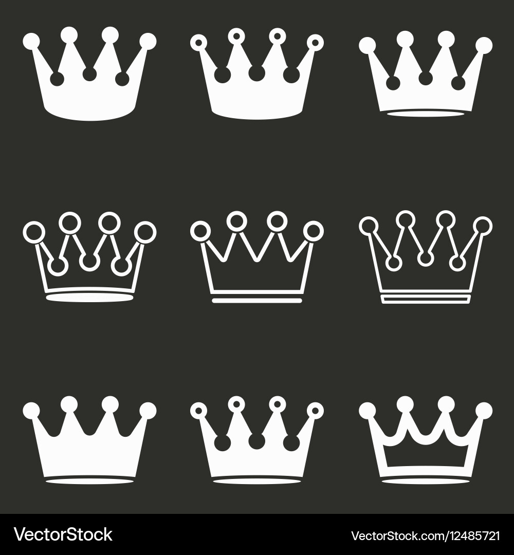 Crown icon set Royalty Free Vector Image - VectorStock