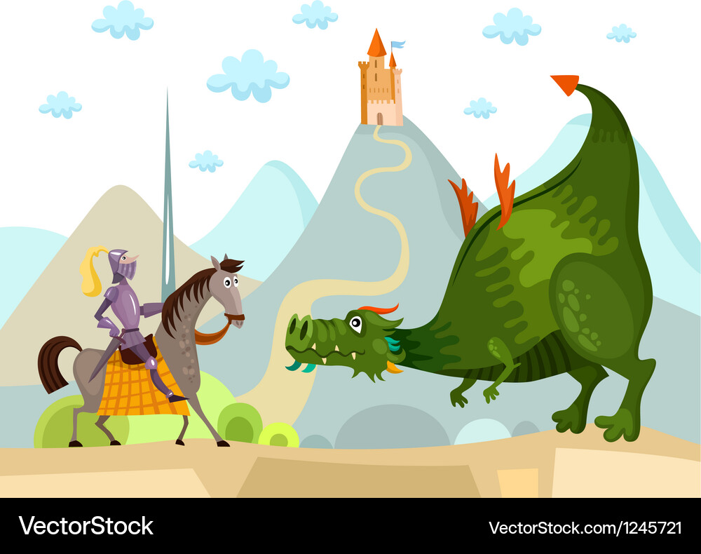 Dragon and knight Royalty Free Vector Image - VectorStock