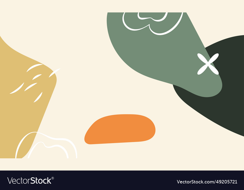 Flat abstract hand drawn shapes line background vector image Flat abstract hand drawn shapes line background