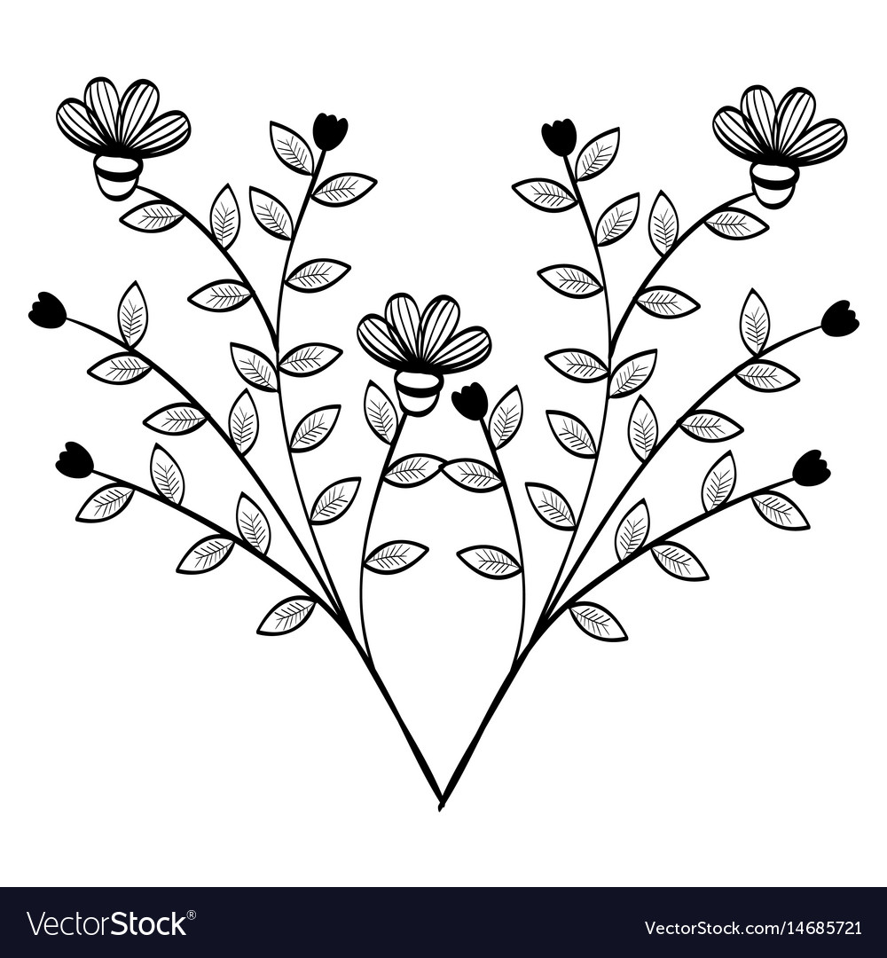 Hand-drawn flowers design Royalty Free Vector Image