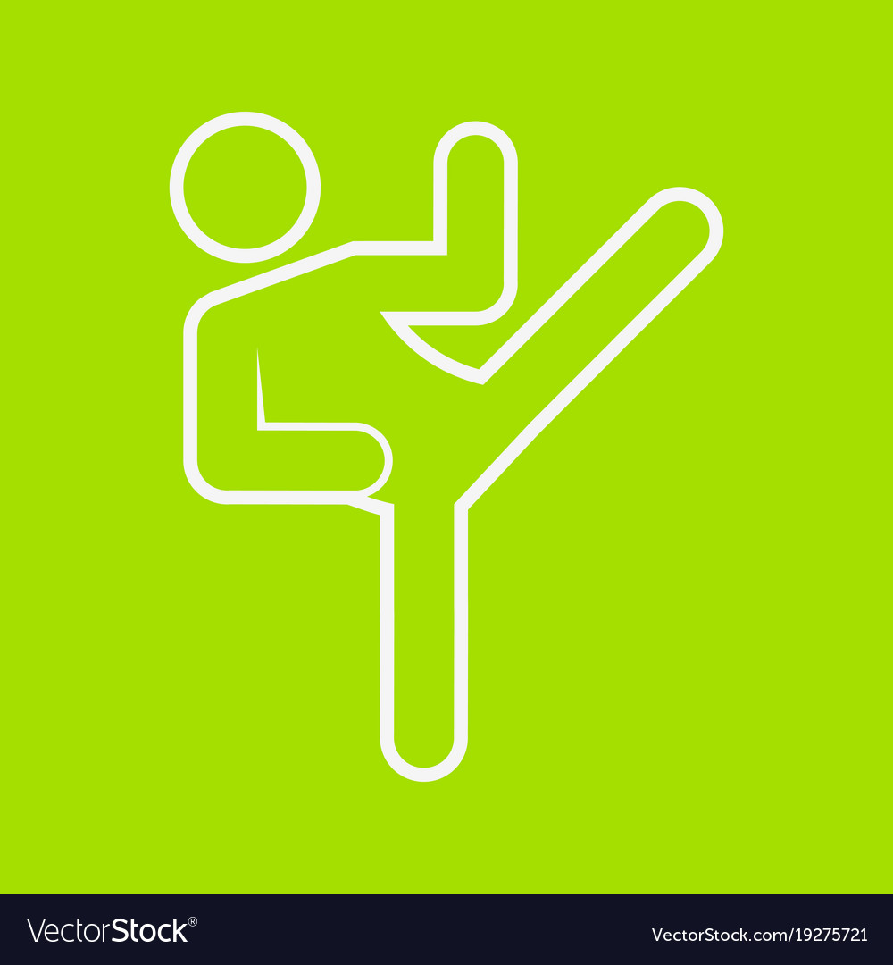 Karate kick outline sport figure symbol graphic