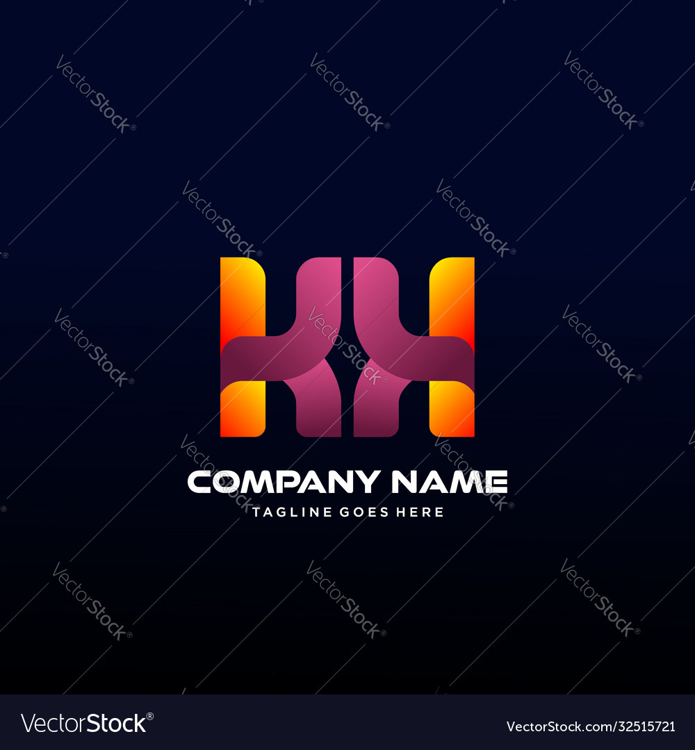 Letter Kk Initial Logo With Colorful Royalty Free Vector