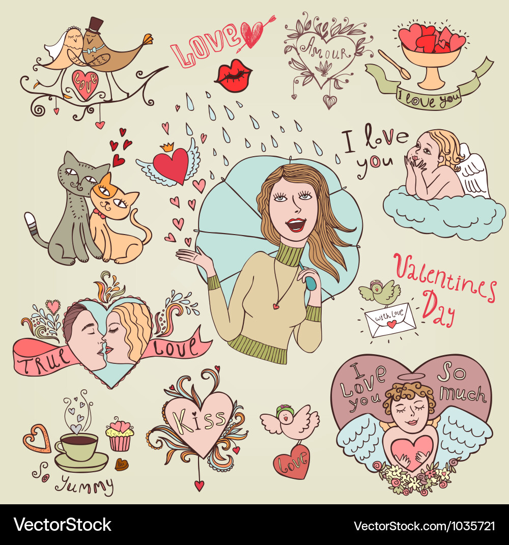 Love set Royalty Free Vector Image - VectorStock
