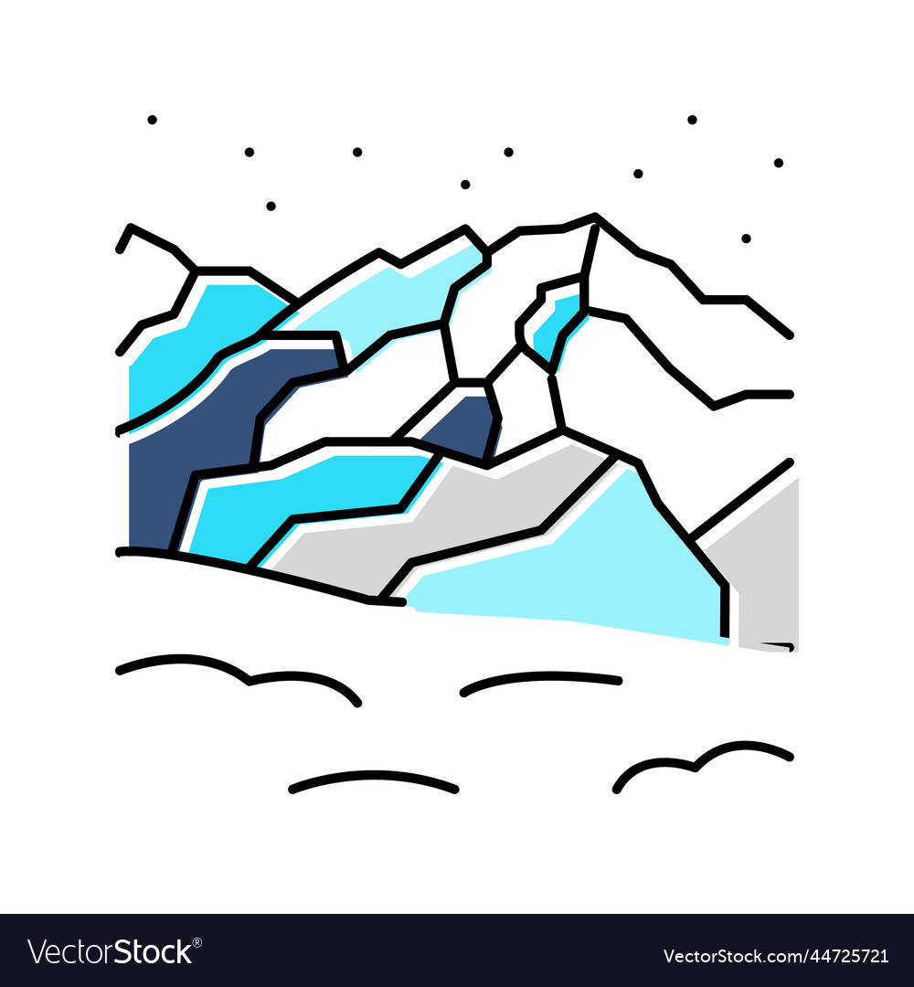 Mountain winter color icon