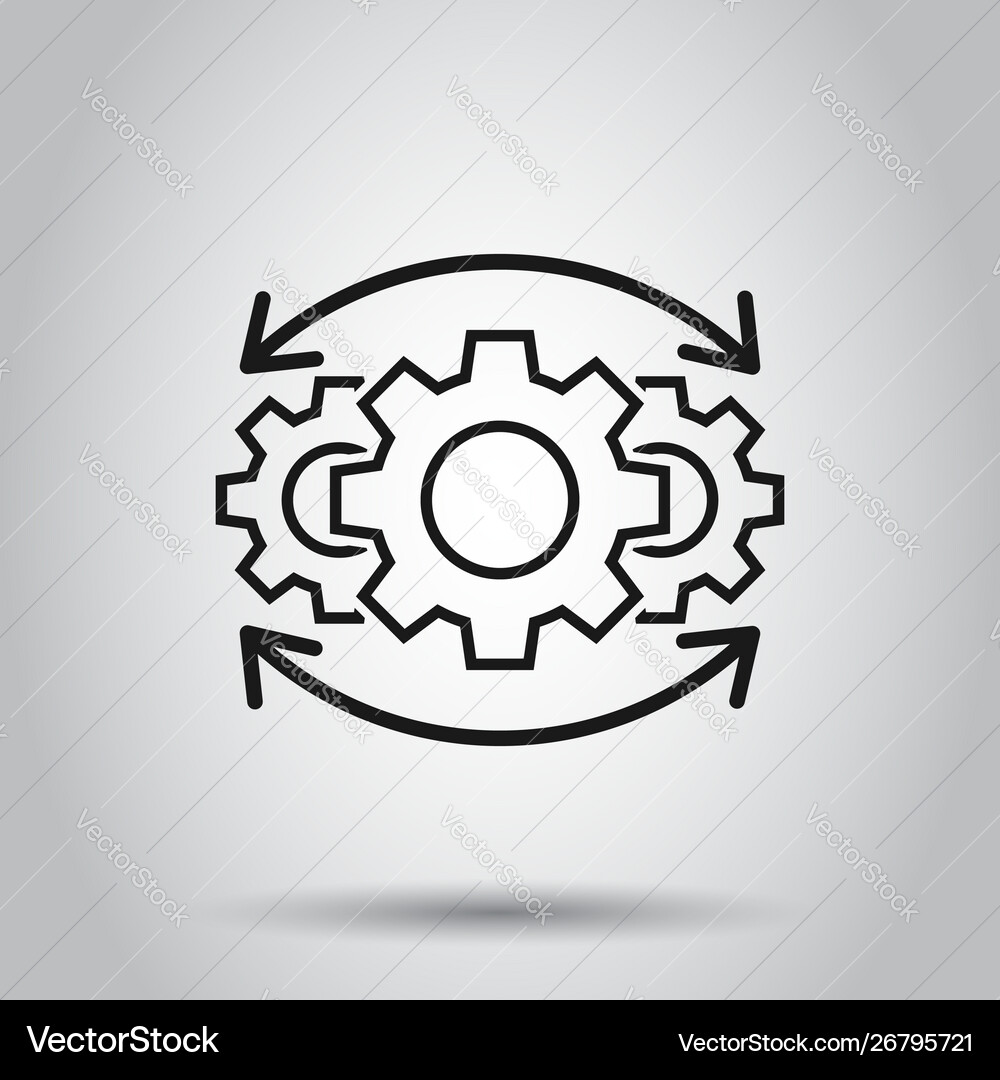 Operation project icon in flat style gear process Vector Image