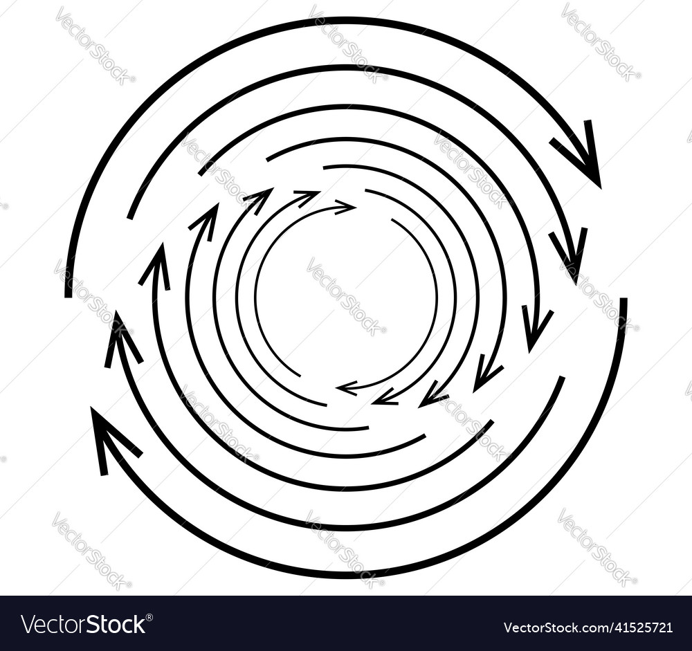 Random circular cycle arrow element spiral