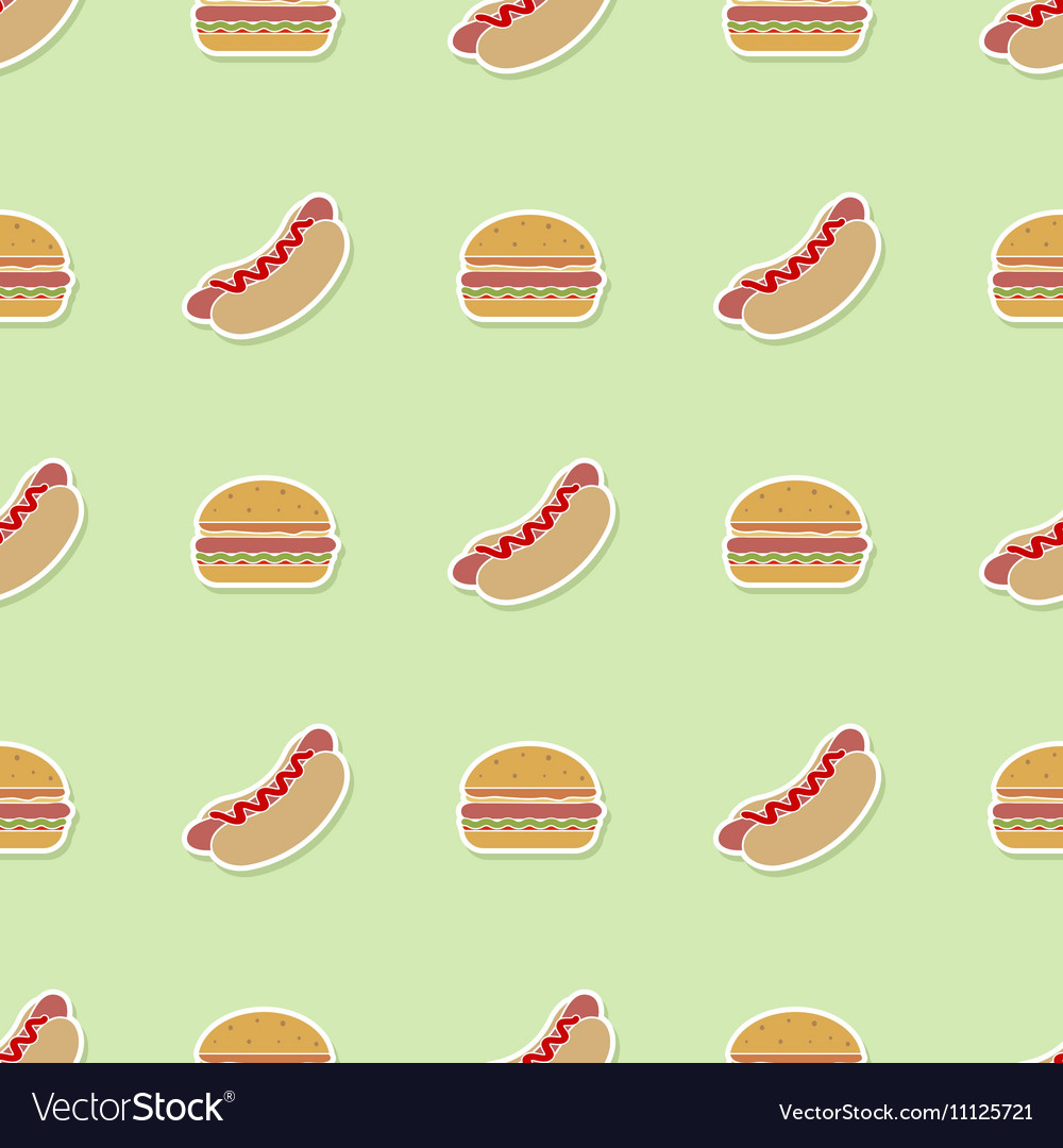 Seamless pattern with fastfood icons