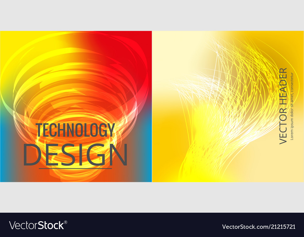 Set of abstract technology web banner