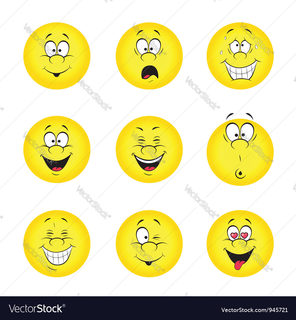 Set of smileys Royalty Free Vector Image - VectorStock