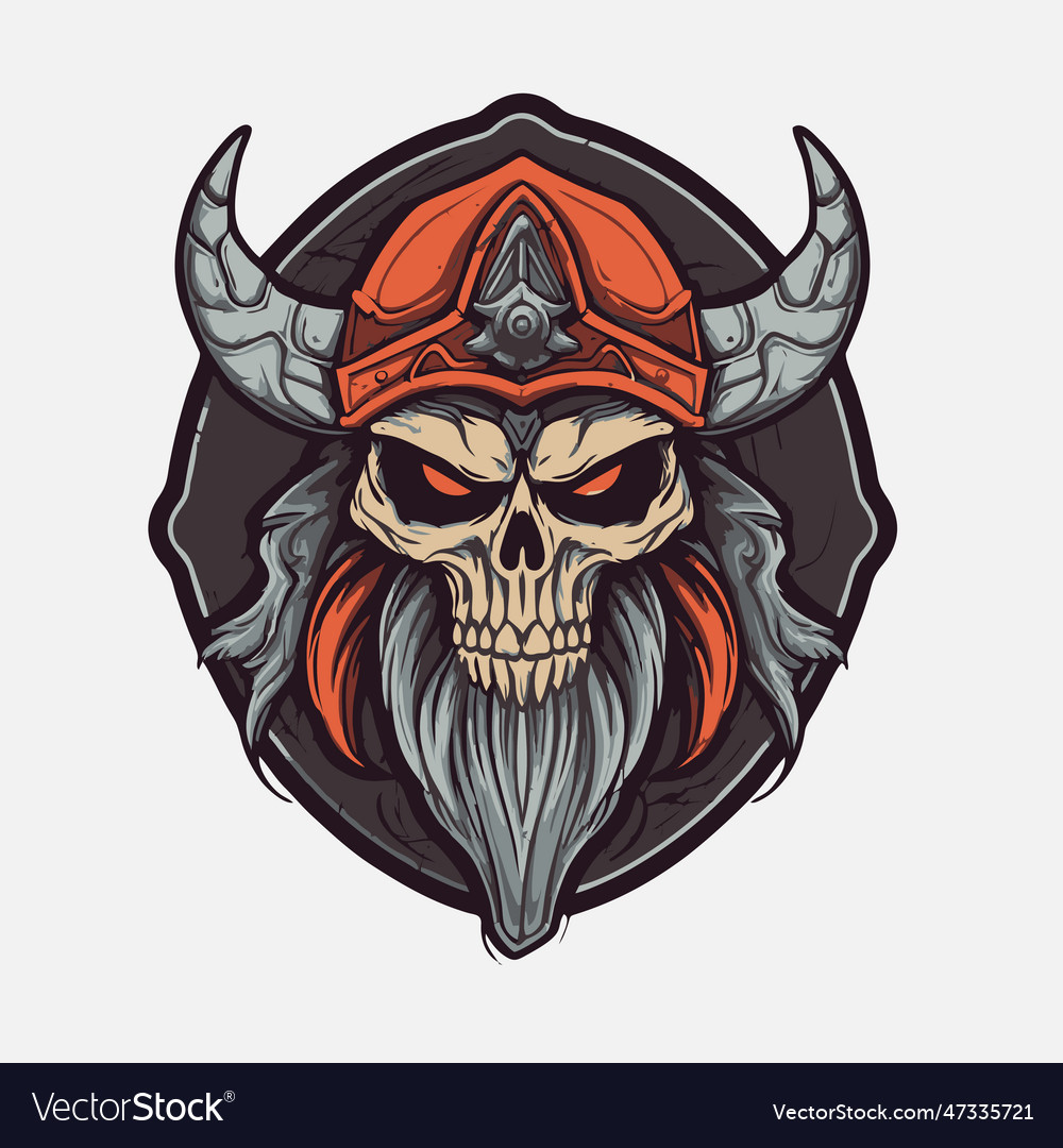 Skull in a helmet of a viking Royalty Free Vector Image