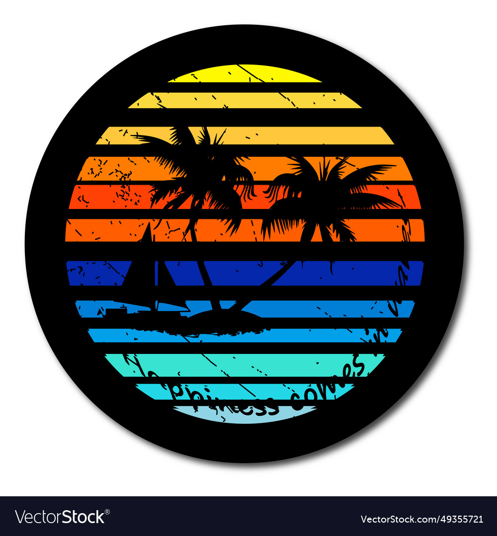 Sunset with silhouettes of palm trees themed