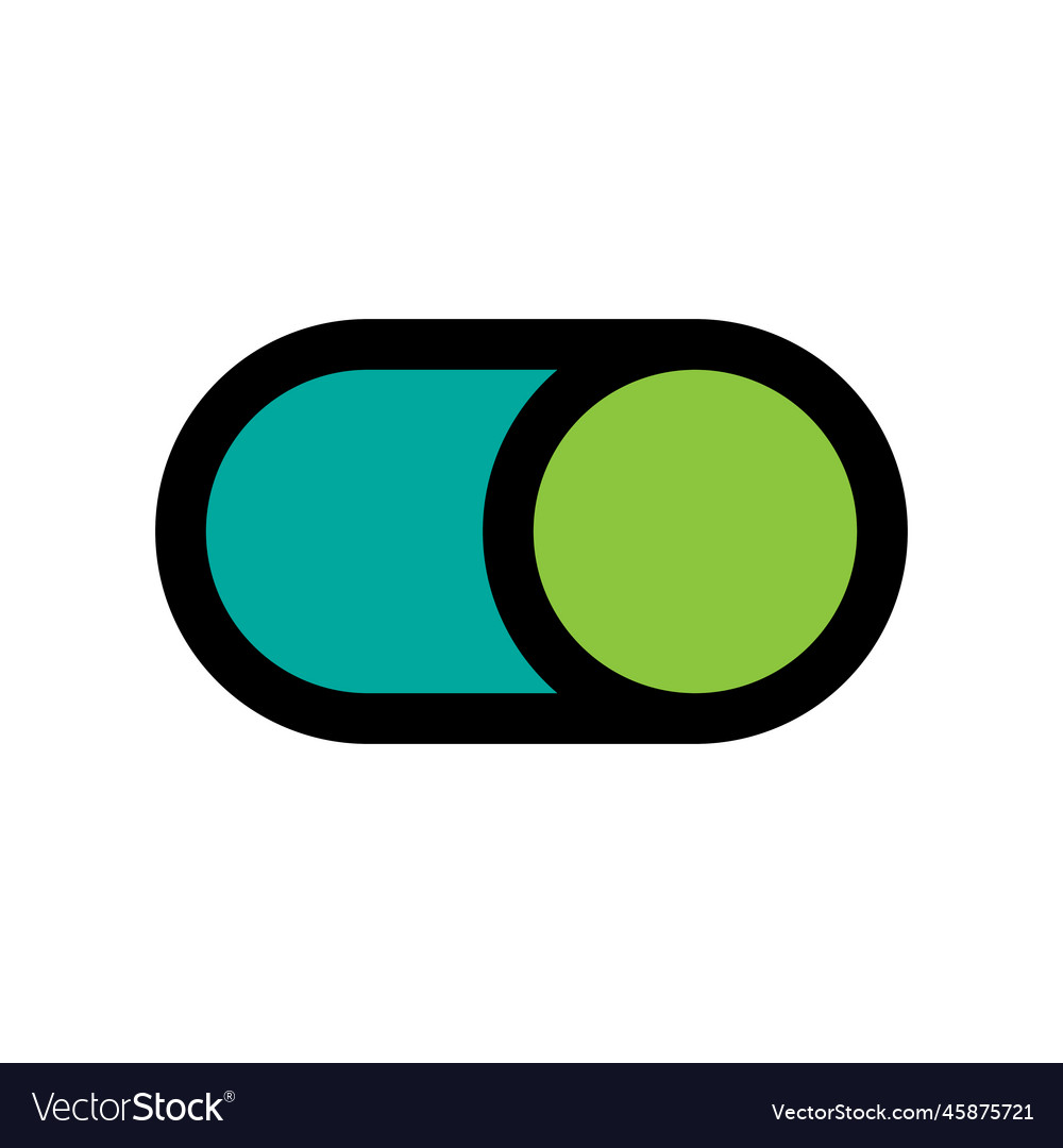 Toggle button icon line isolated on white Vector Image