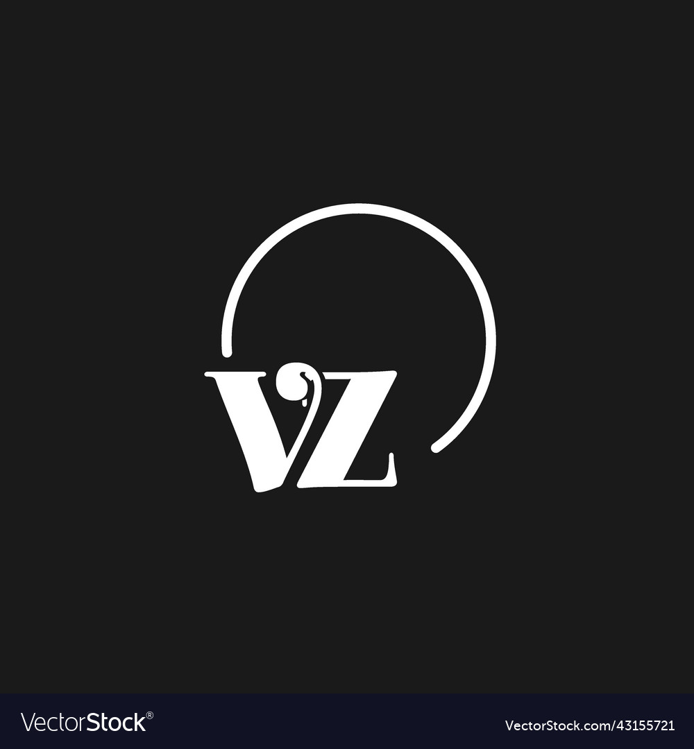 Vz logo initials monogram with circular lines Vector Image Vz logo initials monogram with circular lines