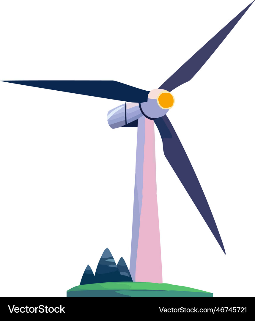Wind turbine generate electricity sustainable Vector Image