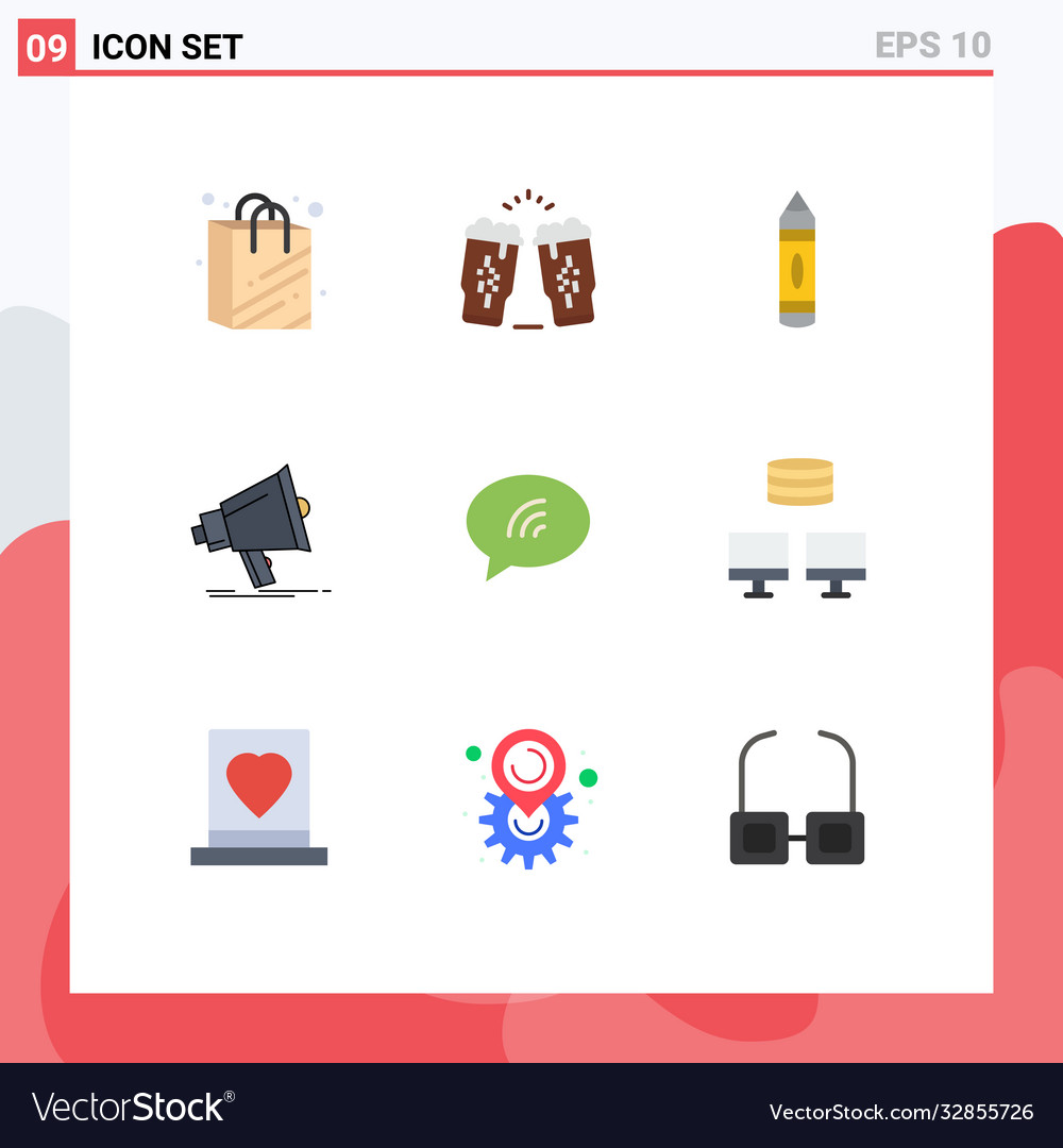 9 universal flat colors set for web and mobile