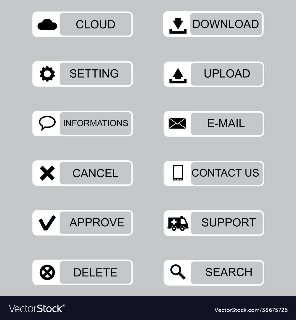 A collection web buttons in variety Vector Image A collection web buttons in variety