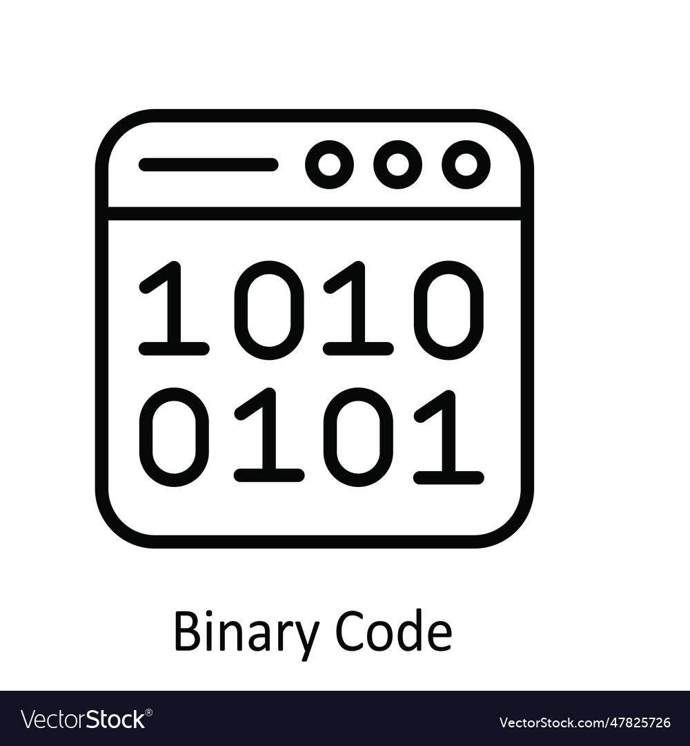 Binary code outline icon design