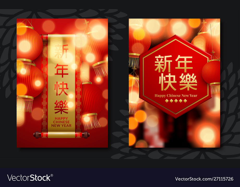 Chinese new year realistic decoration holiday vector image Chinese new year realistic decoration holiday
